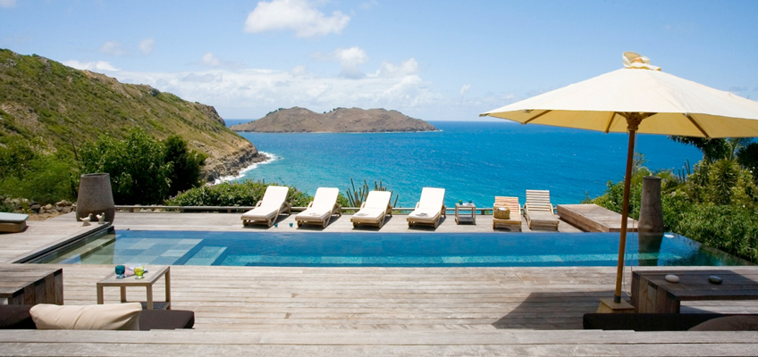 Poolside At St Barts Villa With Island Bay Overlook